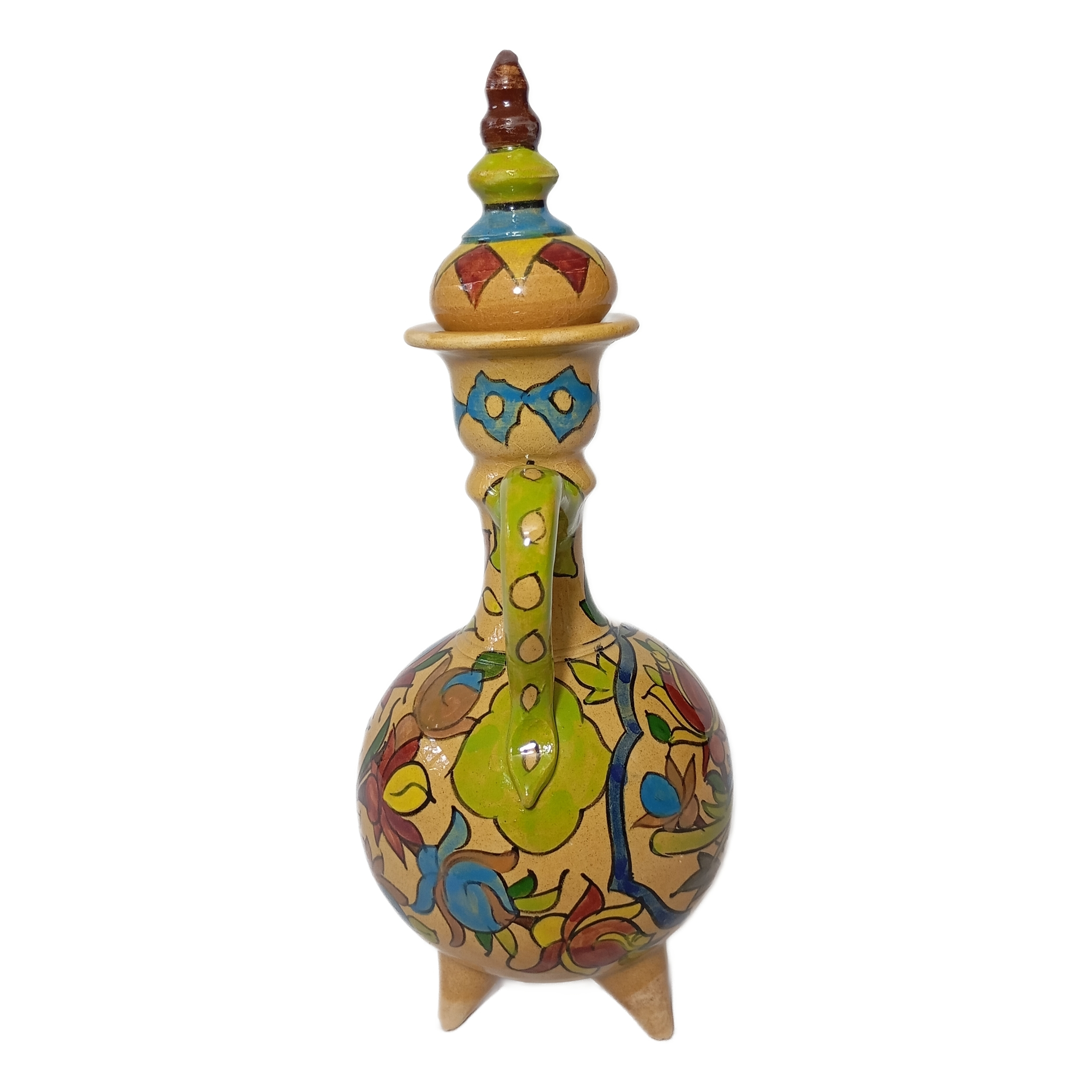 گلاب ریز سفالی طرح گل و مرغ کد 019