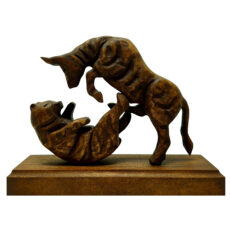 مجسمه چوبی طرح گاو و خرس مدل FR4040