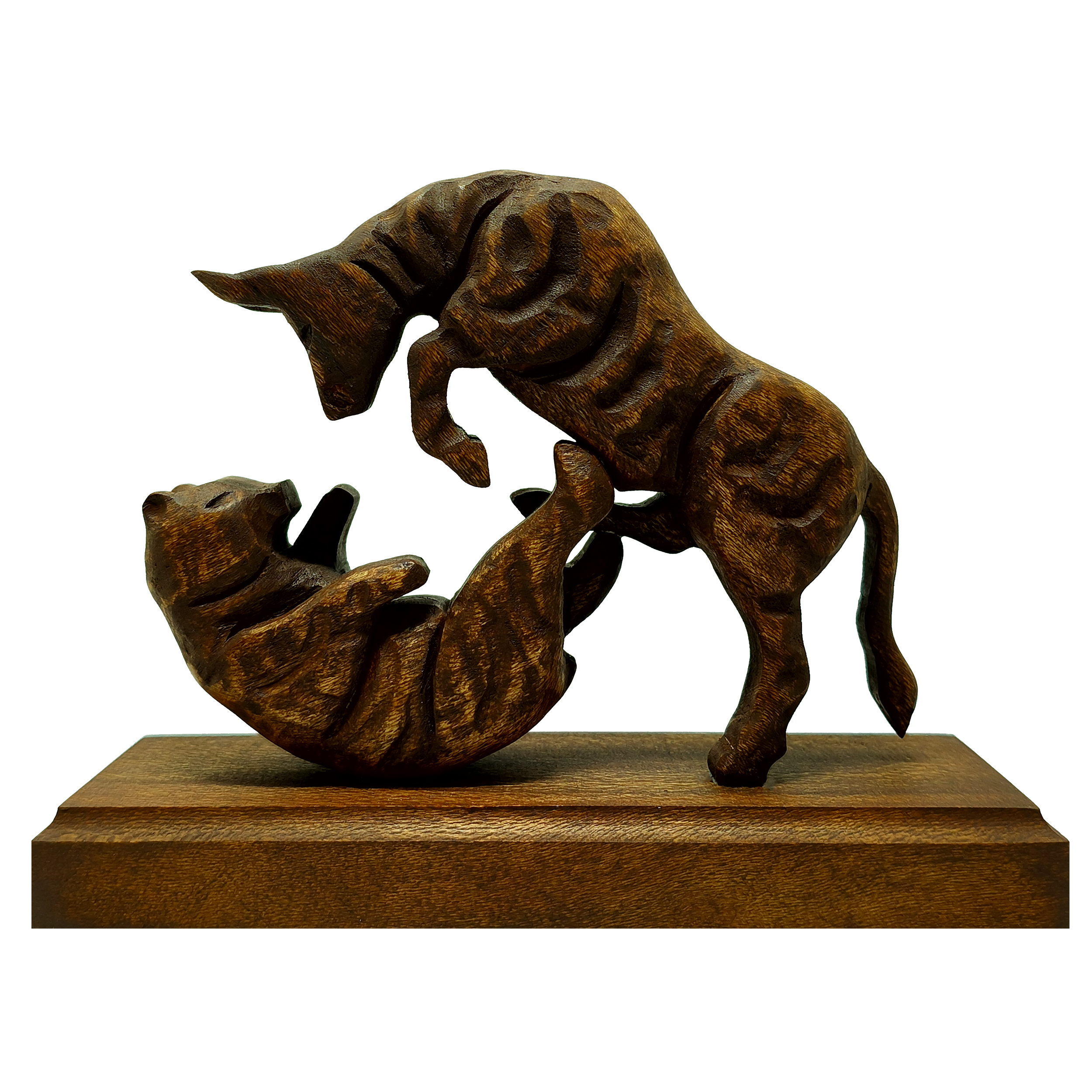 مجسمه چوبی طرح گاو و خرس مدل FR4040