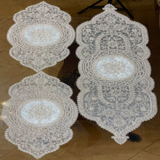 رومیزی 3 تکه مدل مخمل دانتل