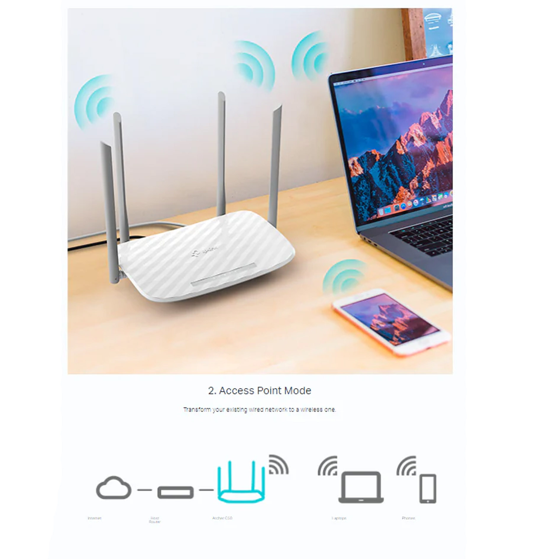 اکسس پوینت بی سیم تی پی-لینک مدل archer c50 (EU)-ver 4.02