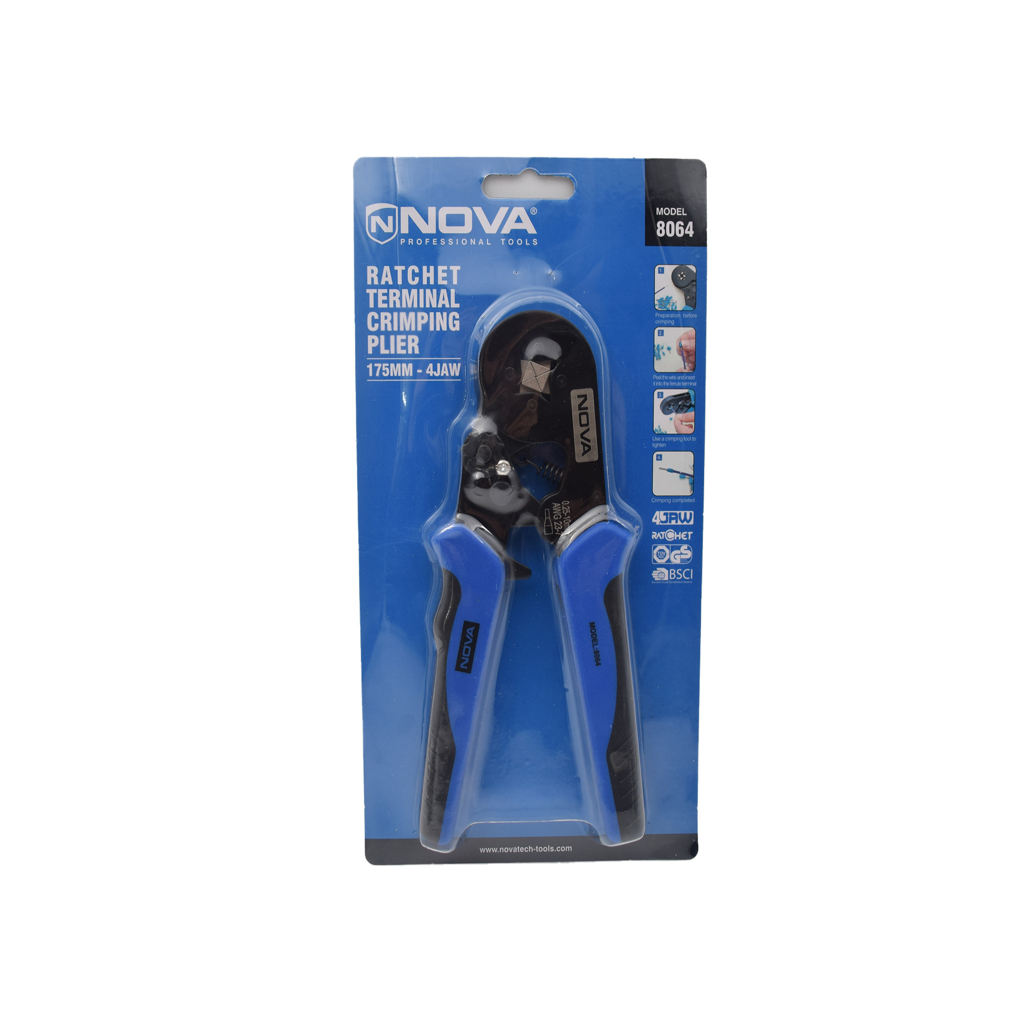 انبر پرس وایرشو نووا مدل 8064 سایز 7 اینچ