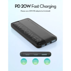 پاوربانک راوپاور مدل RP-PB1228 ظرفیت 10000 میلی آمپر ساعت