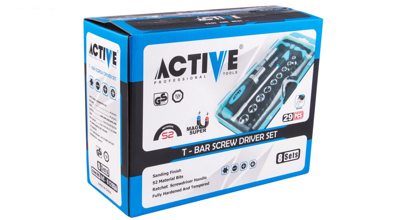 مجموعه 29 عددی سری پیچ گوشتی و بکس اکتیو مدل AC6129SA