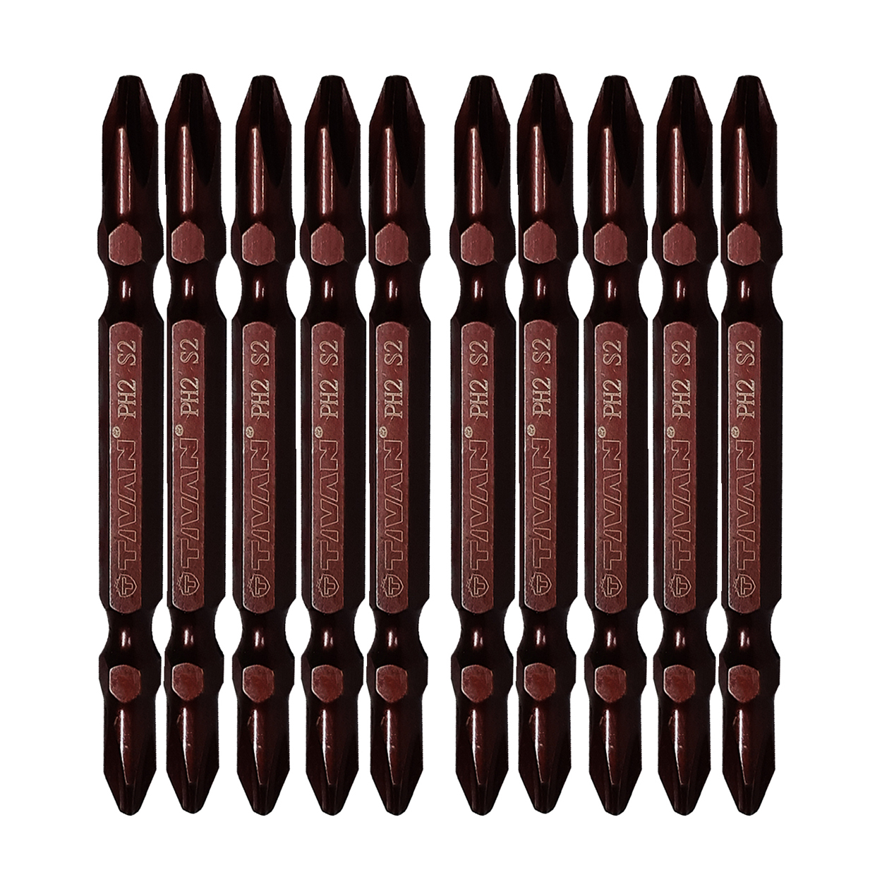 سری پیچ گوشتی دو سر چهار سو تیوان مدل HT - 002 مجموعه ده عددی