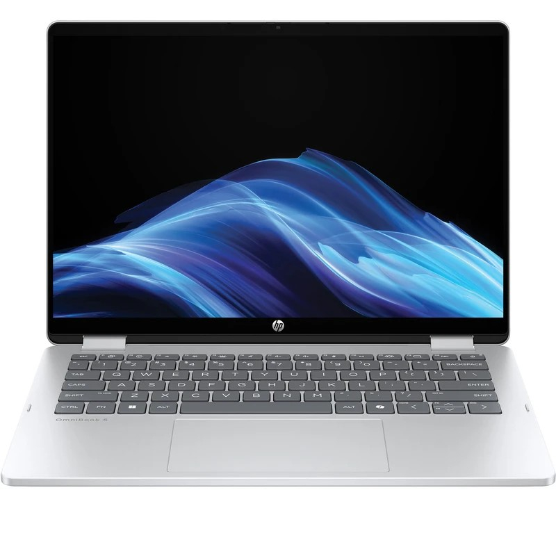 لپ تاپ 14 اینچی اچ‌ پی مدل OmniBook 5 Flip 14-fp0013dx-Core 5 120U-8GB LPDDR5 5200MHz-512GB SSD-IPS-Touch-Backlit-W به همراه قلم
