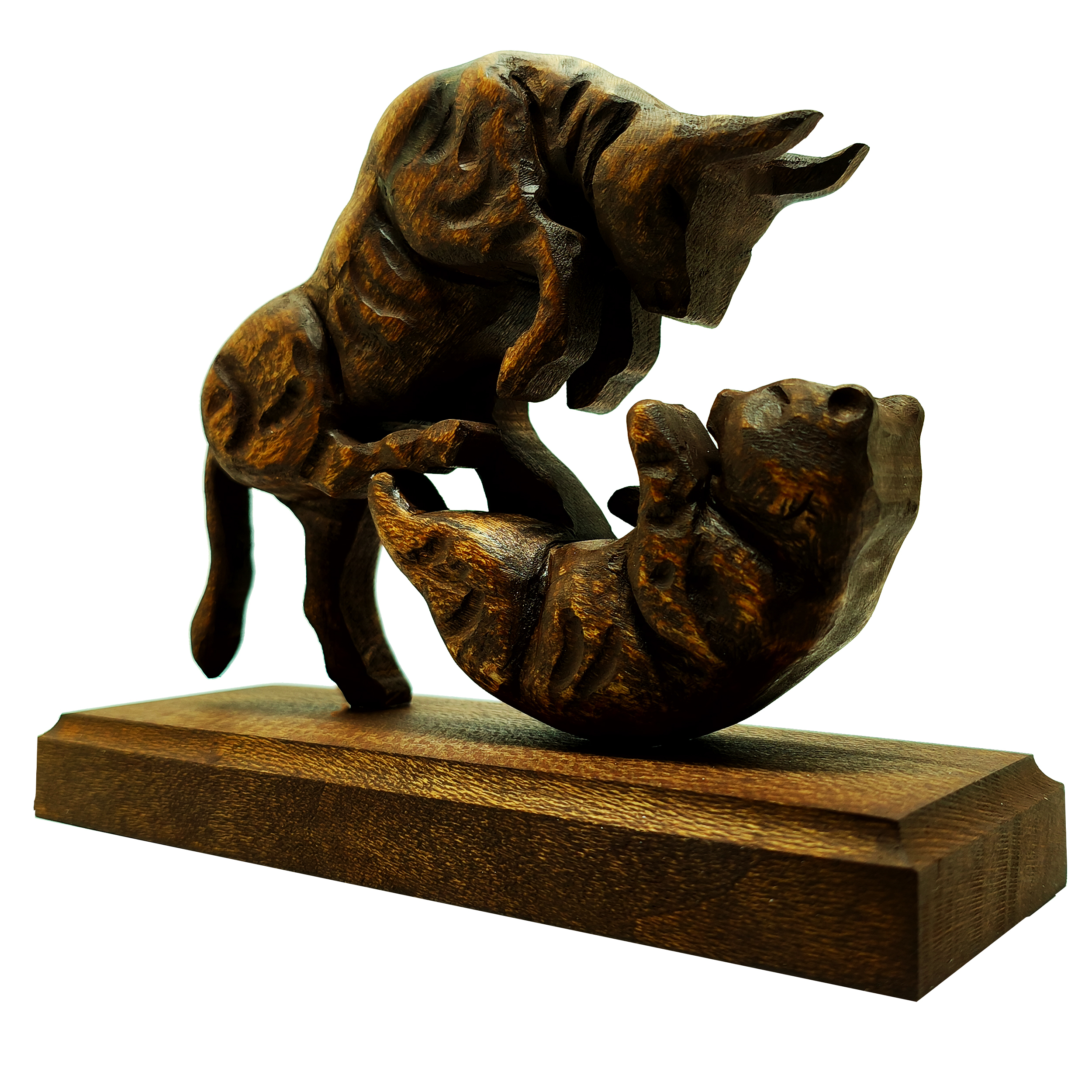 مجسمه چوبی طرح گاو و خرس مدل FR4040