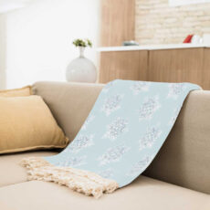 شال مبل طرح دانه های برف زمستان کد Q2SH1078 سایز 98×180 سانتی متر