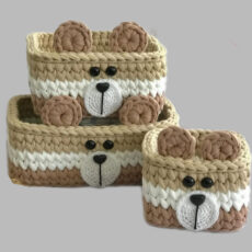 سبد قلاب بافی تریکو کد77 مجموعه 3 عددی