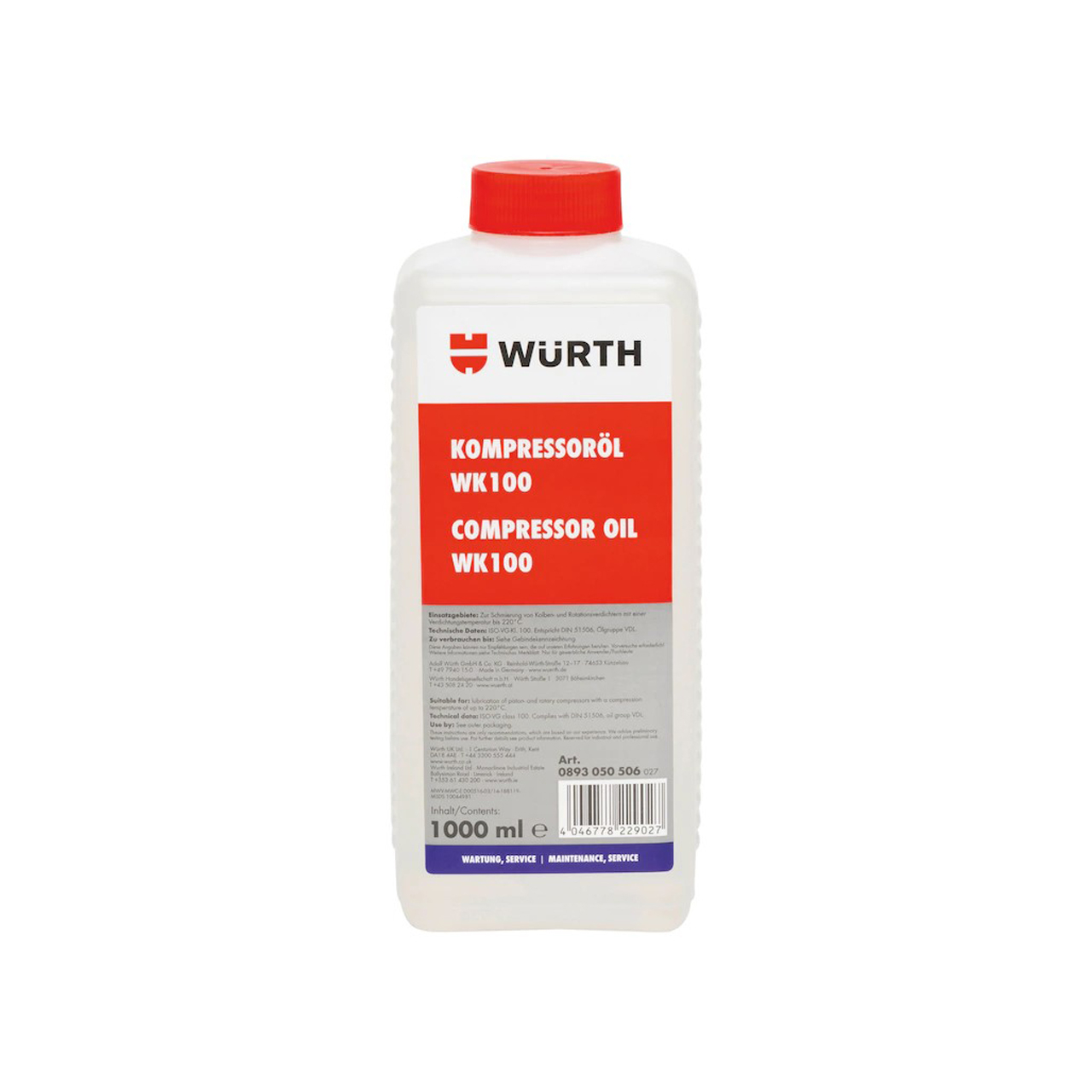 روغن کمپرسور وورث مدل WK 100 حجم 1000 میلی لیتر
