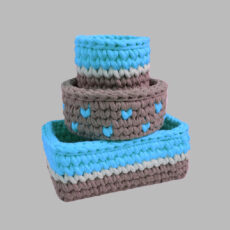 سبد قلاب بافی تریکو مدل اریانا کد 01 مجموعه 3 عددی