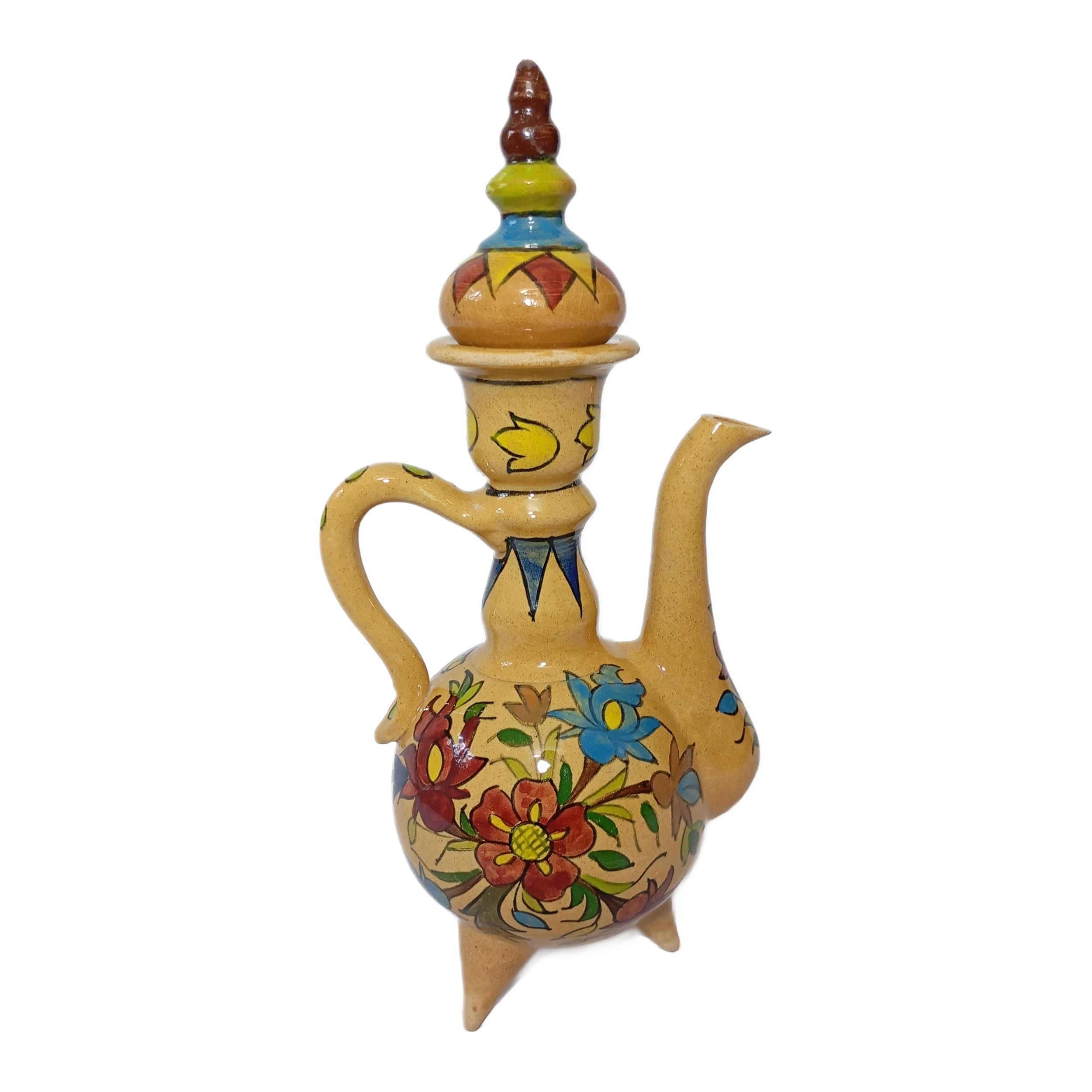 گلاب ریز سفالی طرح گل و مرغ کد 020