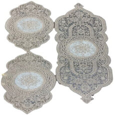 رومیزی 3 تکه مدل مخمل دانتل