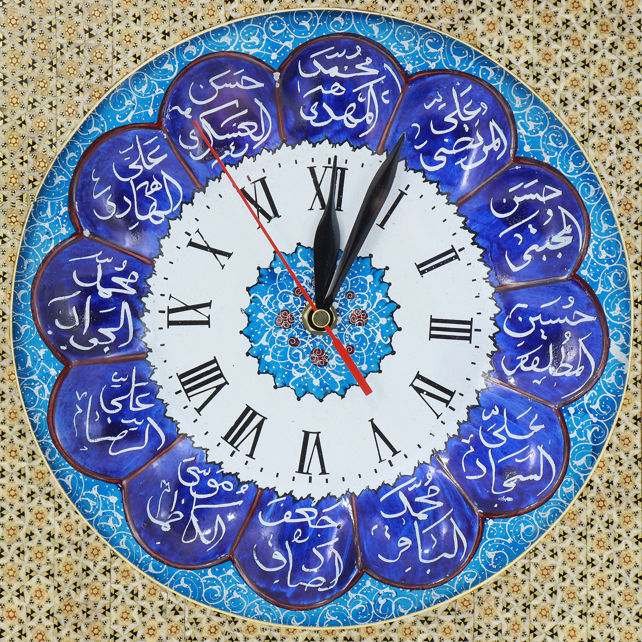ساعت دیواری خاتم کاری مدل هفت شمسه کد 25