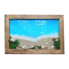 تابلو چوب و رزین مدل دریا و ساحل