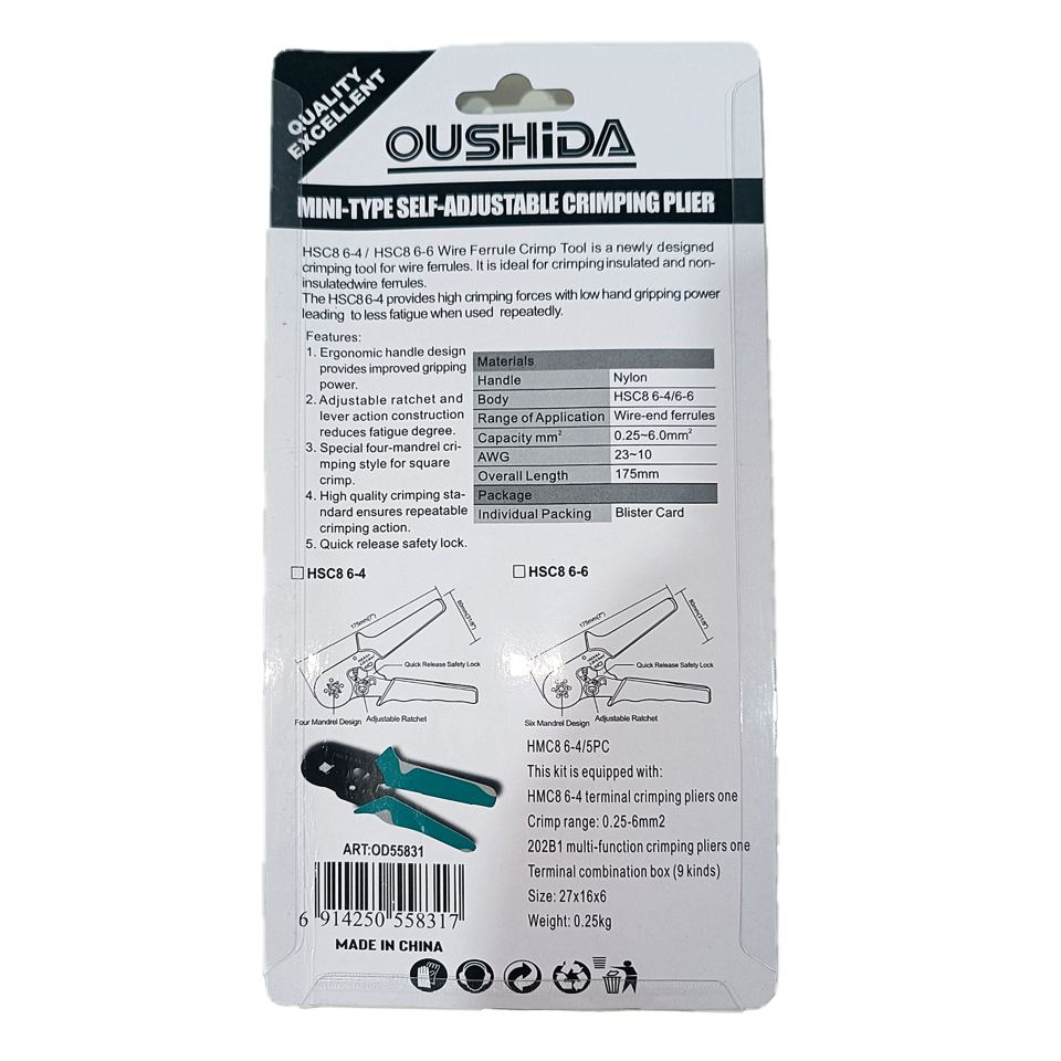 انبر پرس وایرشو چهارگوش زن مدل OD55831 سایز 7 اینچ