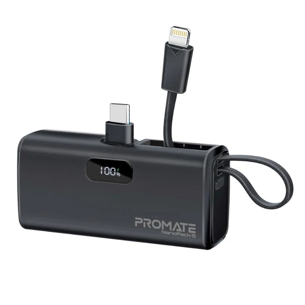 پاوربانک پرومیت مدل NANOPACK-5.BLK ظرفیت 5000 میلیآمپرساعت