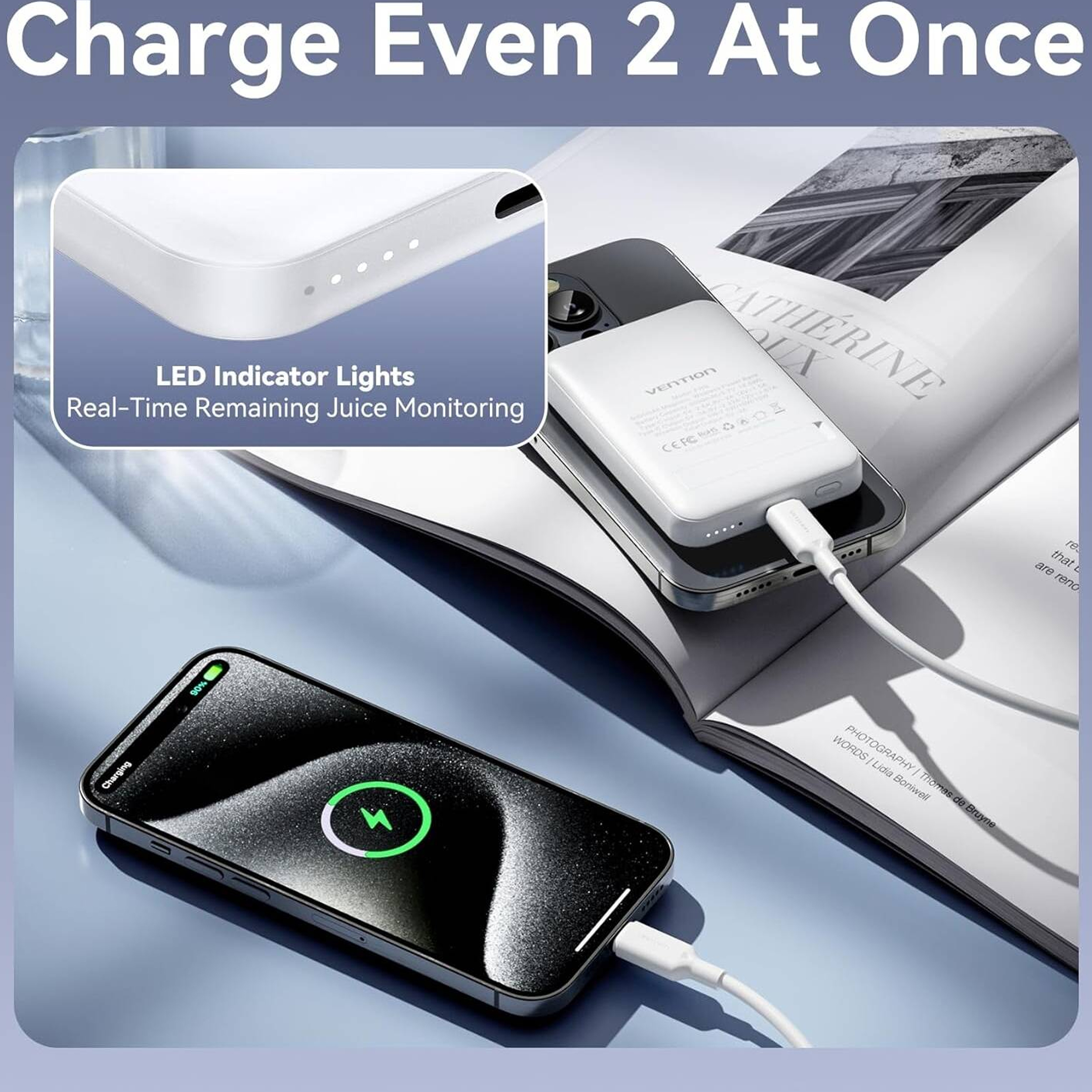 پاوربانک مگ سیف 20 وات ونشن مدل FHSB0 ظرفیت 5000 میلی آمپر ساعت