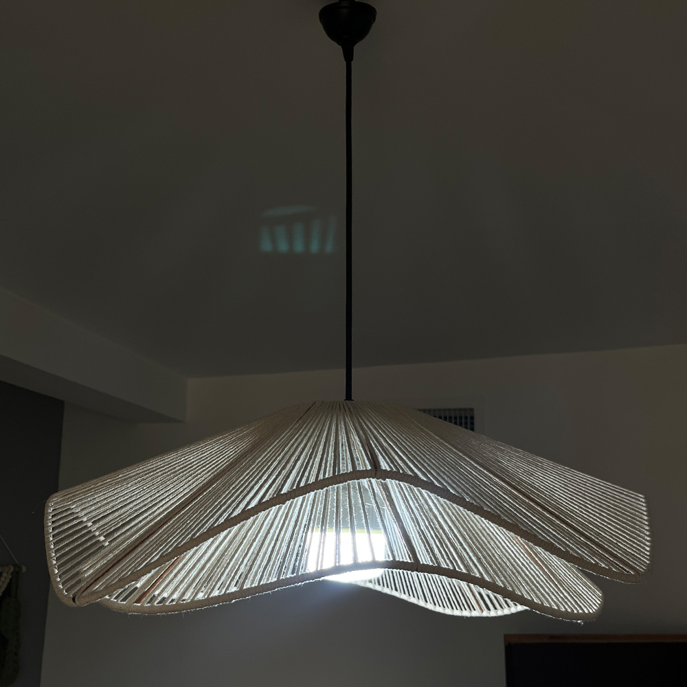 لوستر تزئینی مدل مکرومه دفرمه دو طبقه کد 6015