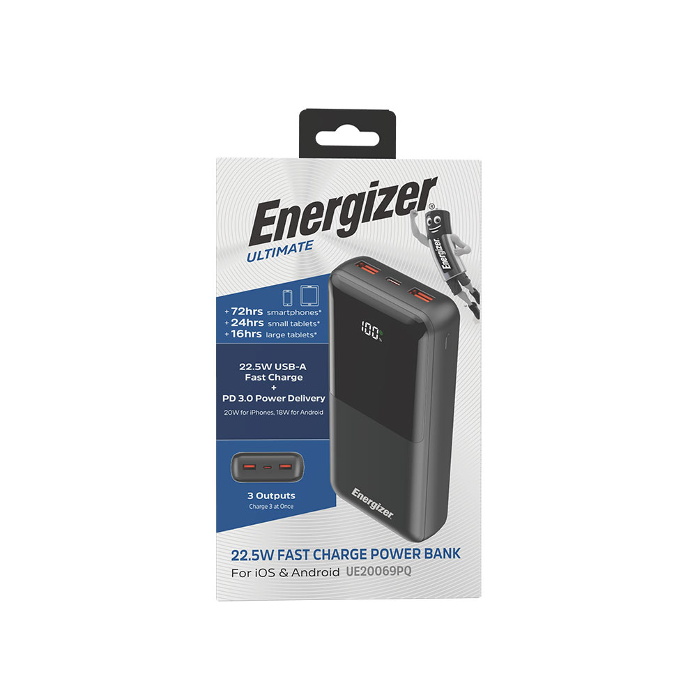 پاوربانک انرجایزر مدل UE20069PQ ظرفیت 20000 میلی آمپرساعت