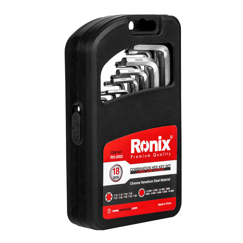 مجموعه 18 عددی آچار آلن و ستاره‌ای رونیکس مدل RON-2052