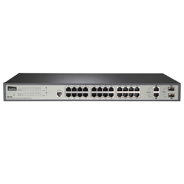سوییچ 26 پورت مدیریتی POE نتیس مدل PE6326