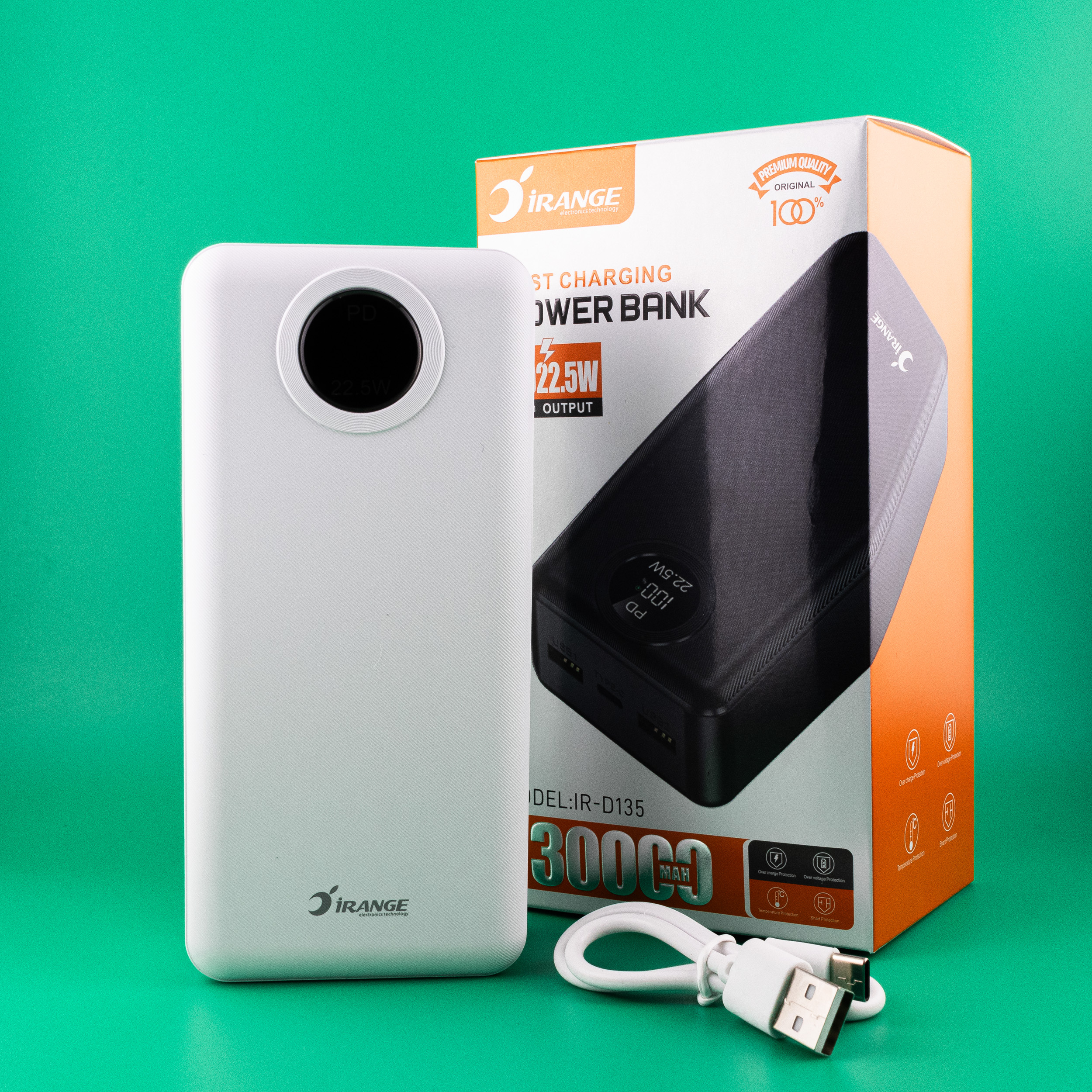 پاوربانک آیرنج مدل IR - D135 ظرفیت 30000 میلیآمپرساعت