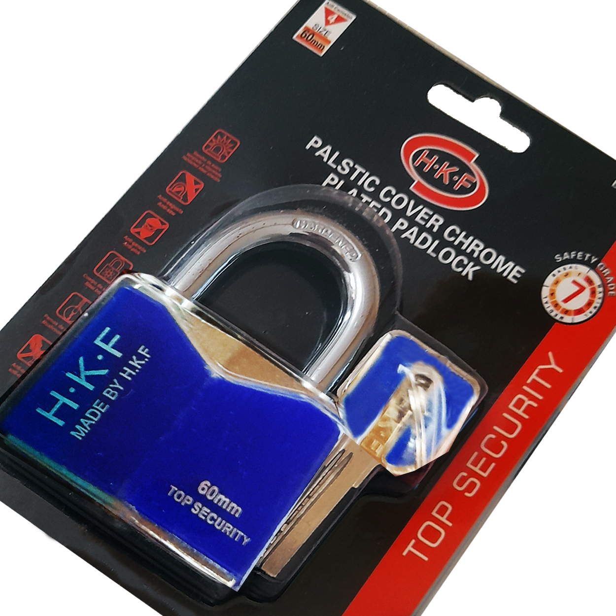 قفل آویز اچ کی اف مدل AT - 0600 سایز 60 میلی متر