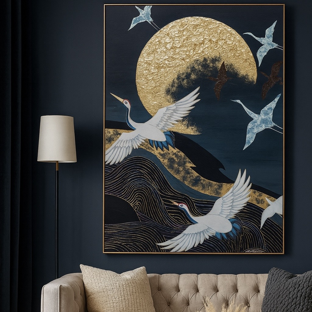 تابلو نقاشی اکریلیک مدل پرستوها