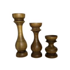 شمعدان چوبی مدل رویا مجموعه ٣ عددی