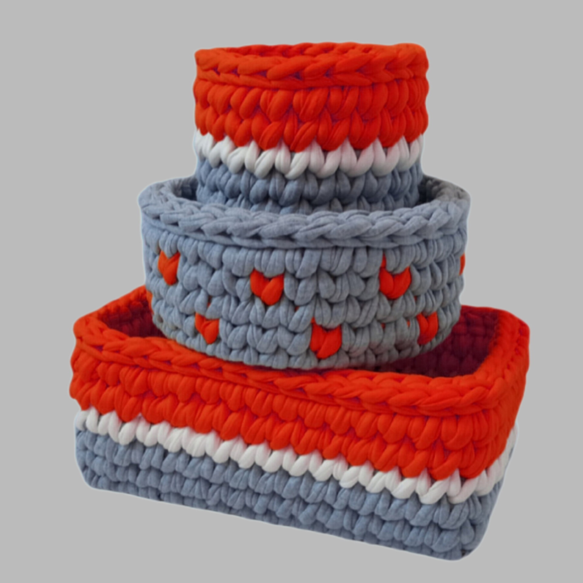 سبد قلاب بافی تریکو مدل اریانا کد 01 مجموعه 3 عددی