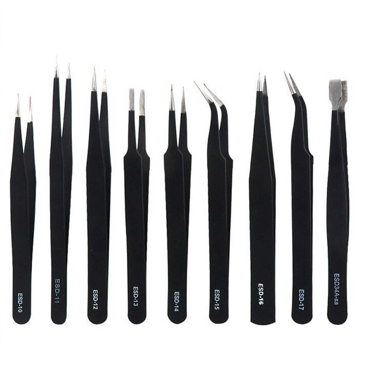 انبر پنس ای اس دی مدل ESD-10-17 مجموعه 9 عددی