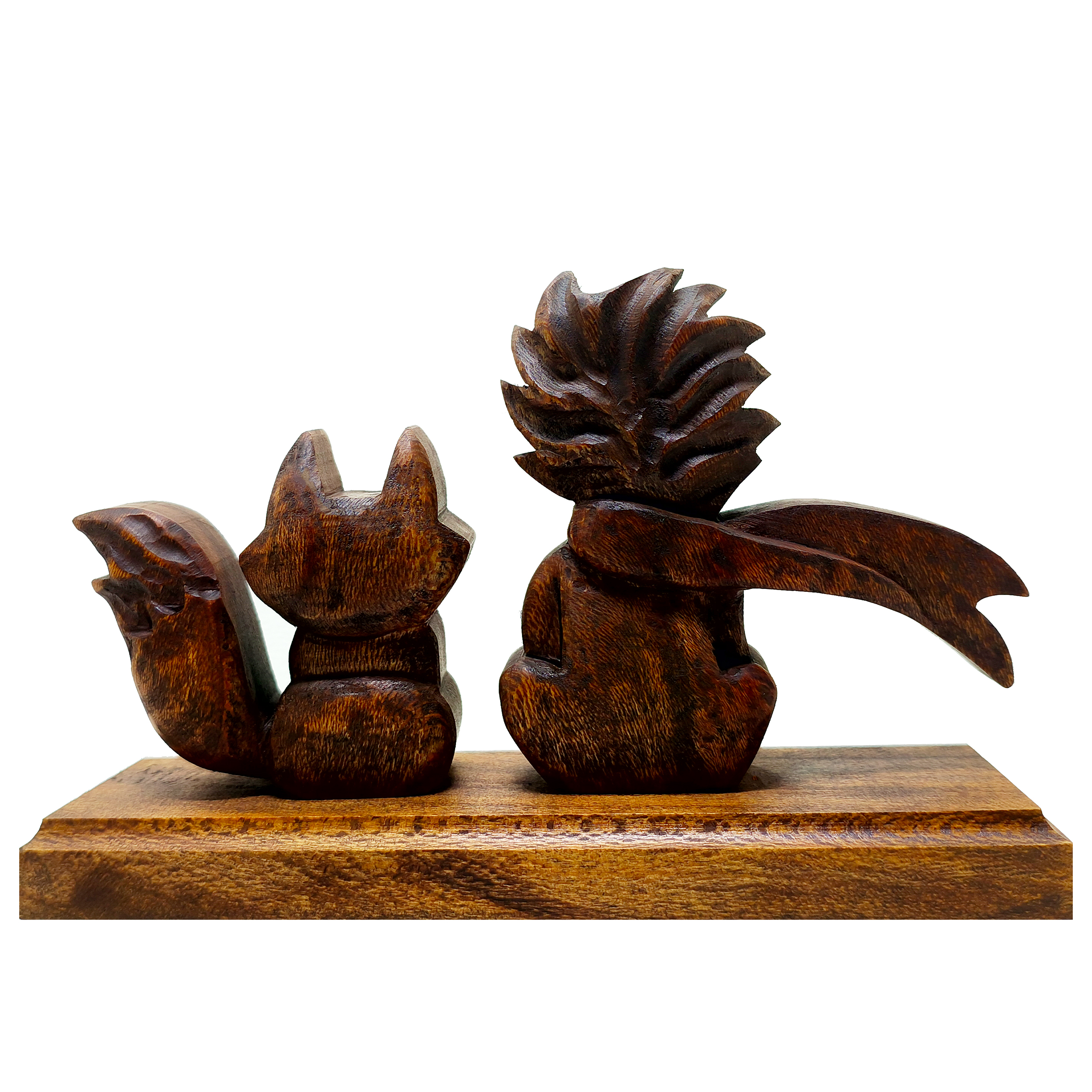 مجسمه چوبی طرح شازده کوچولو و روباه