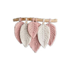 آویز بافتنی مدل برگ مکرومه