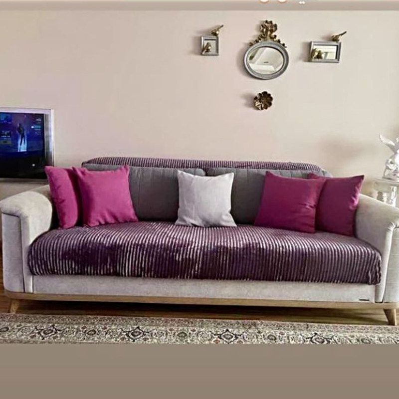 شال مبل طرح پلیسه سایز 220×200 سانتی متر