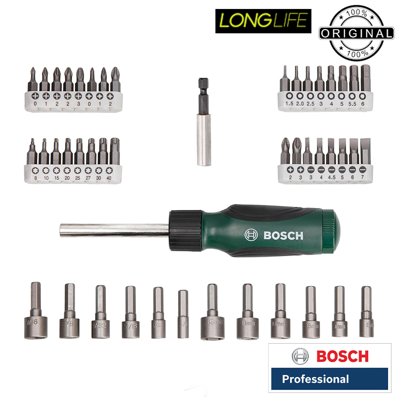 سری پیچ گوشتی و بکس سردریلی بوش مدل BO-46PCS مجموعه 46 عددی