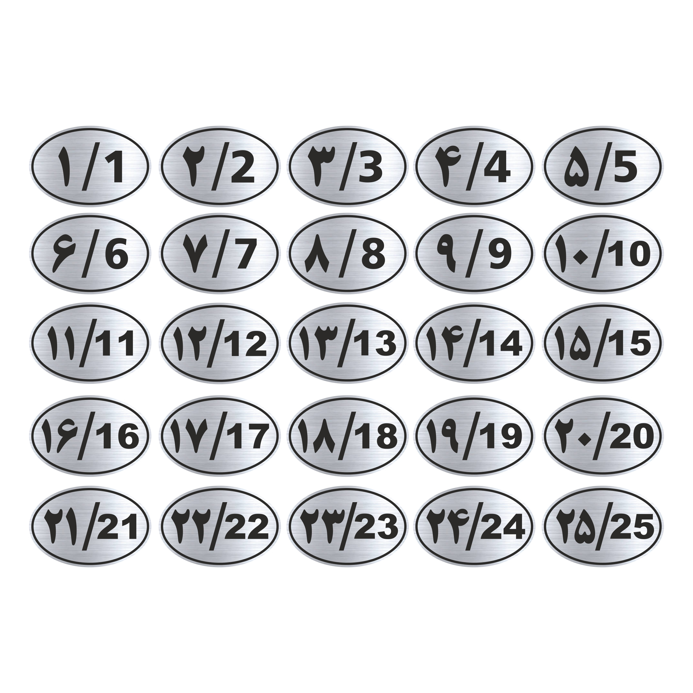 تابلو راهنما طرح پلاک اعداد مدل GNS1025 مجموعه 25عددی