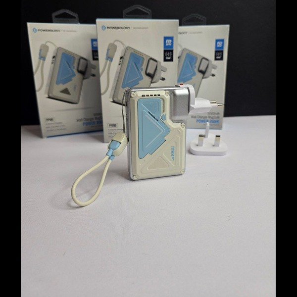 پاوربانک پاورولوجی مدل PPBCHA80-WH ظرفیت 10000 میلی آمپر ساعت