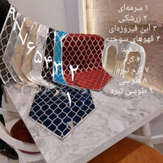 ست سه تکه رومیزی آرکاد مدل چرم و مخمل طرح موج کد T8540