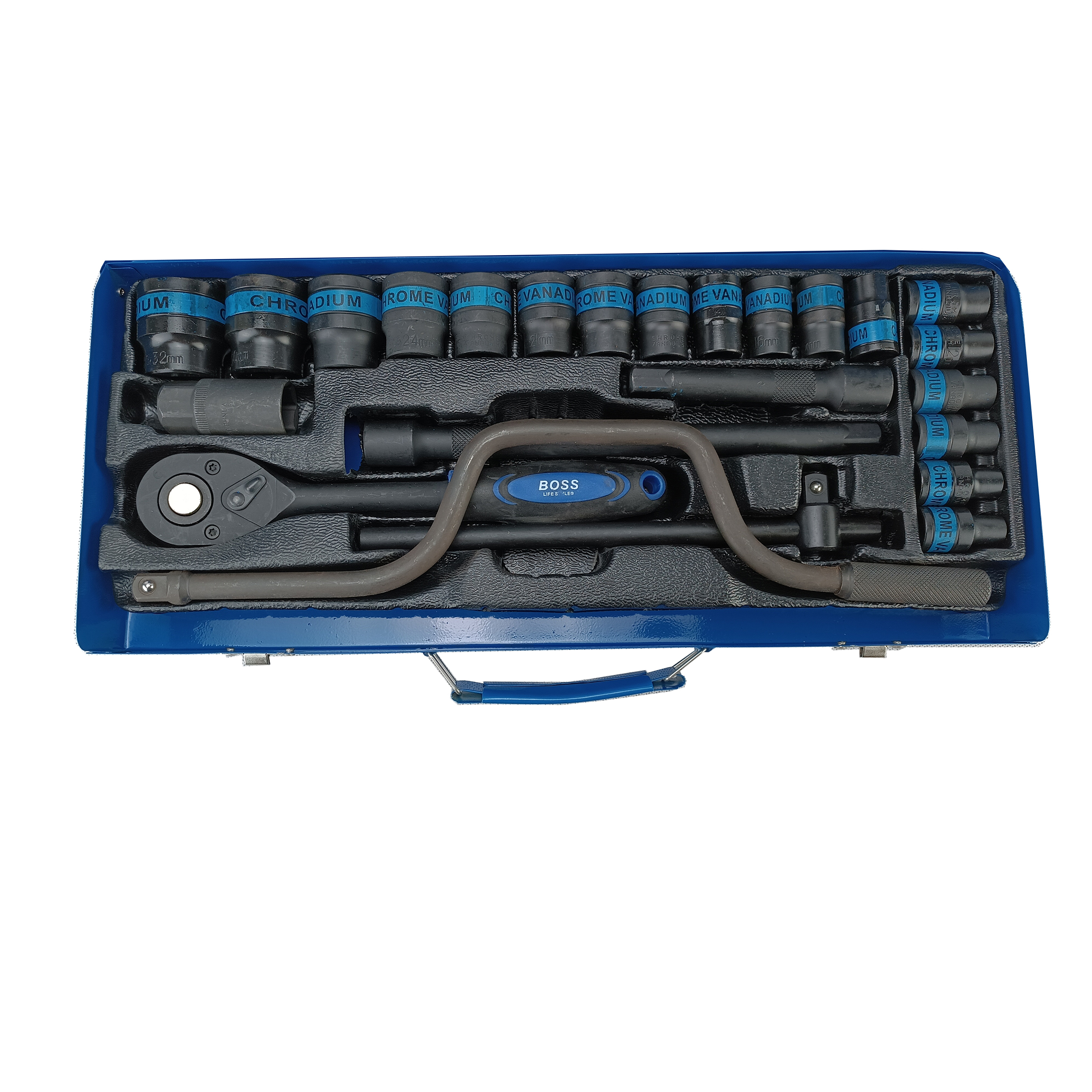 آچار بکس باس مدل CRV-BLACK مجموعه 24 عددی