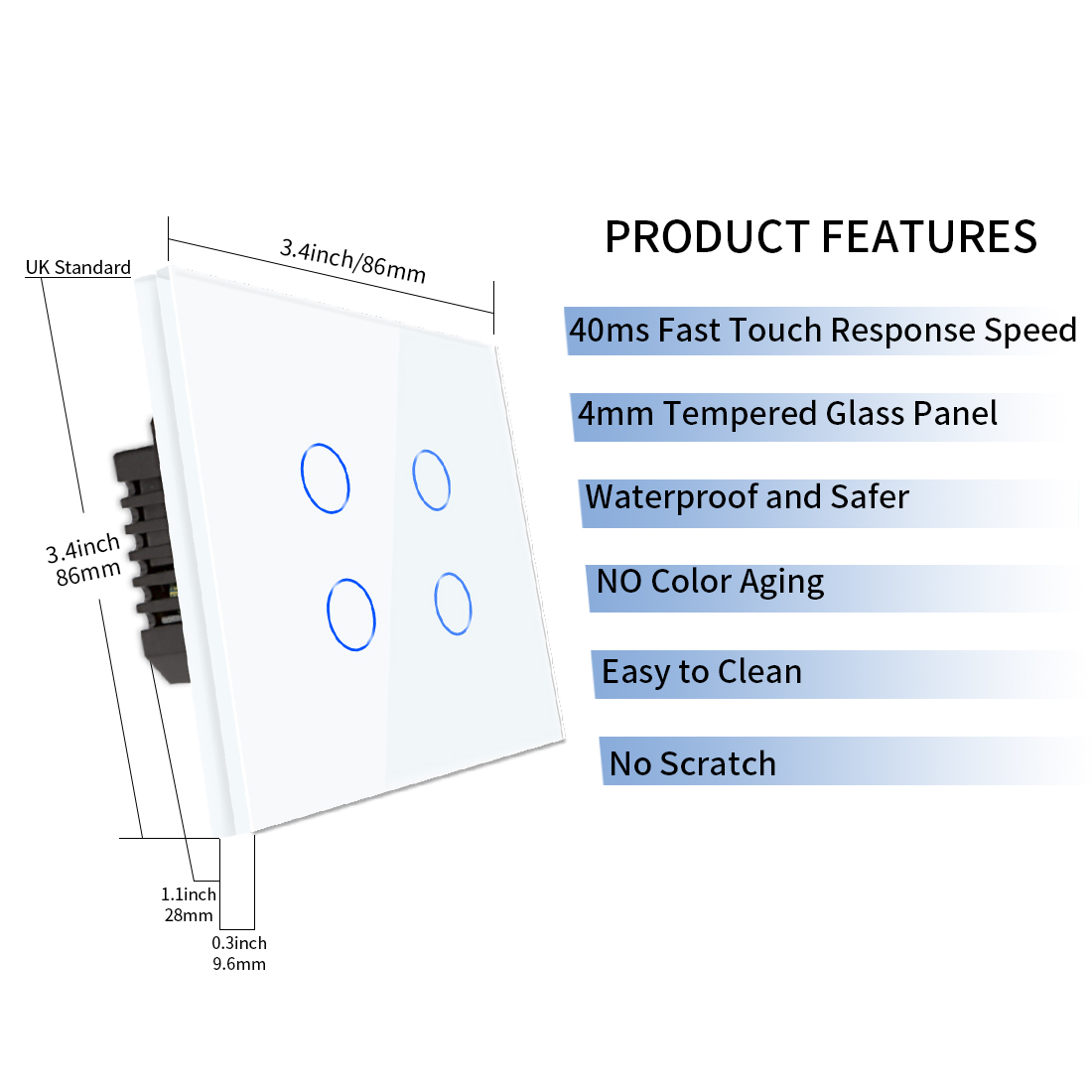 کلید لمسی هوشمند مدل Livolo چهار پل