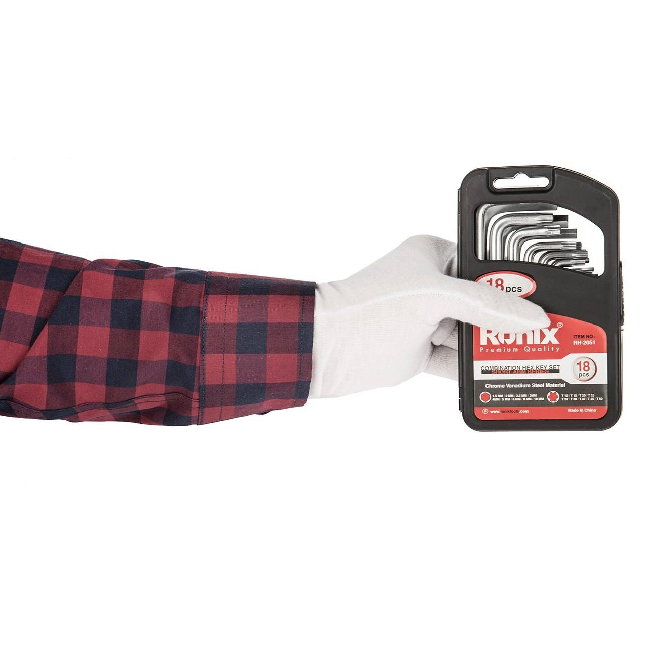 مجموعه 18 عددی آچار آلن و ستاره ای رونیکس مدل RX-2051