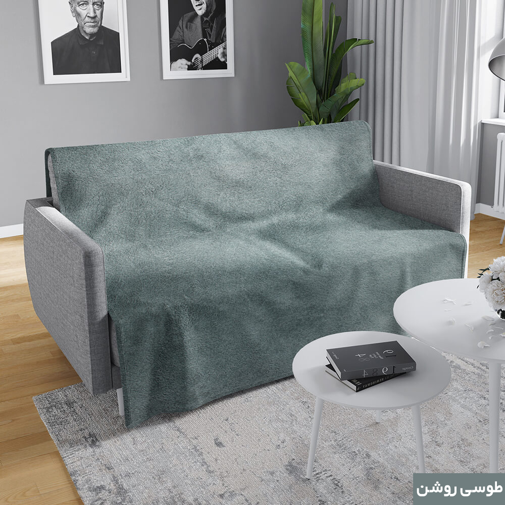 شال مبل شاران هوم مدل مخملی طرح ساده 400×180 سانتی متر