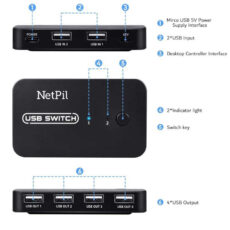 سوییچ 4 پورت USB3.0 نت پیل مدل U302