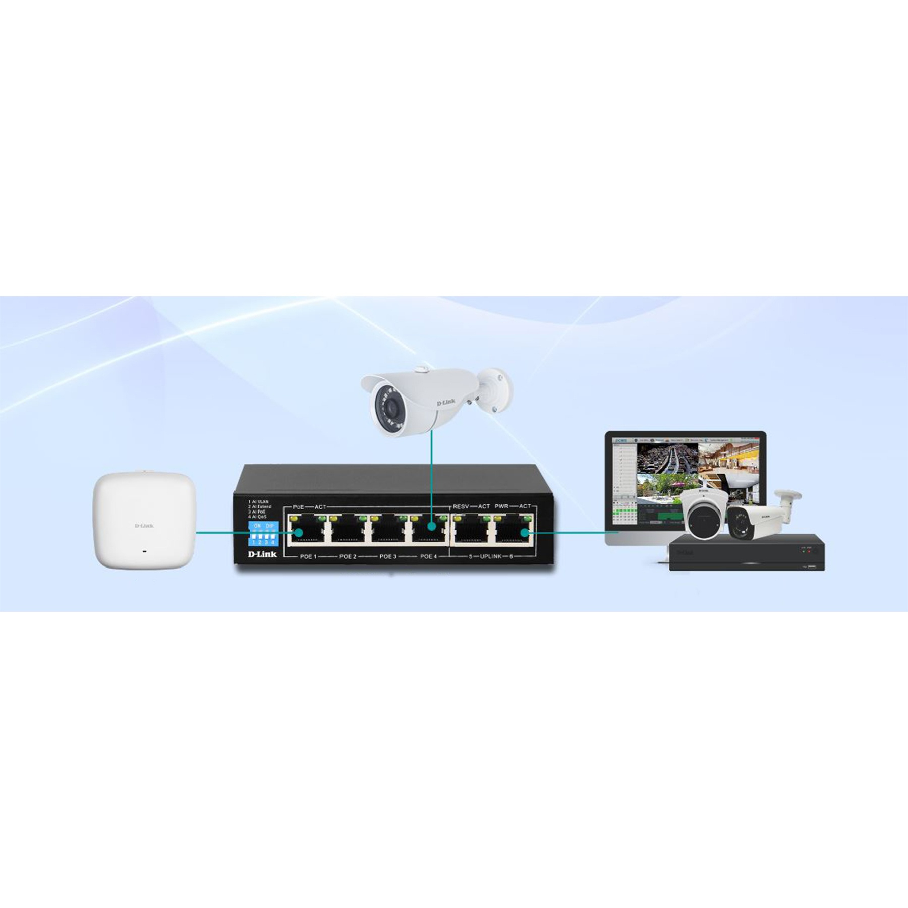 سوییچ شبکه 6 پورت دی لینک مدل DGS-F1006P