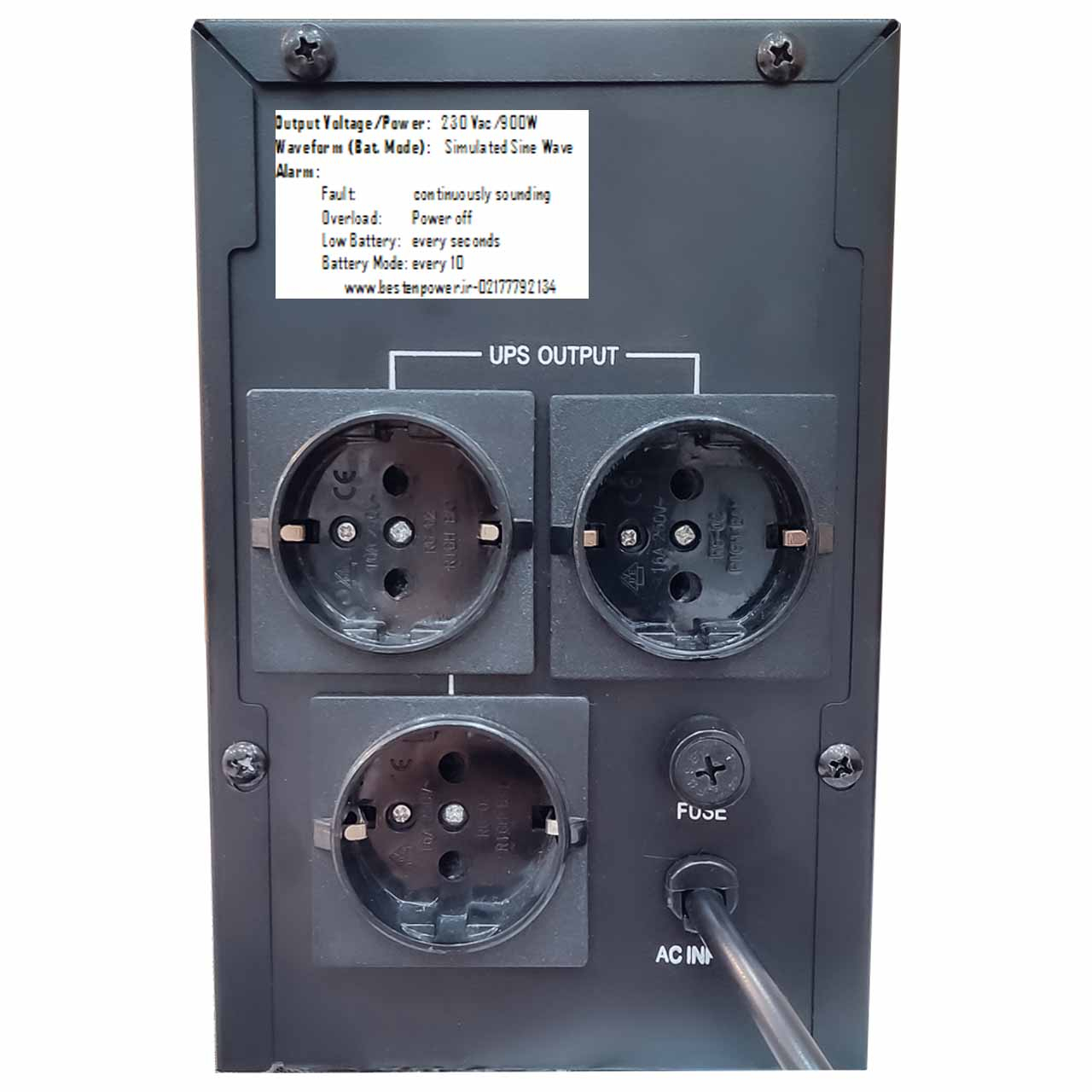 یو پی اس بستن پاور مدل BPO-1200VA-7.5Ah با ظرفیت 1200ولت آمپر به همراه باتری داخلی