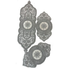 رومیزی 3 تکه مدل مخمل دانتل