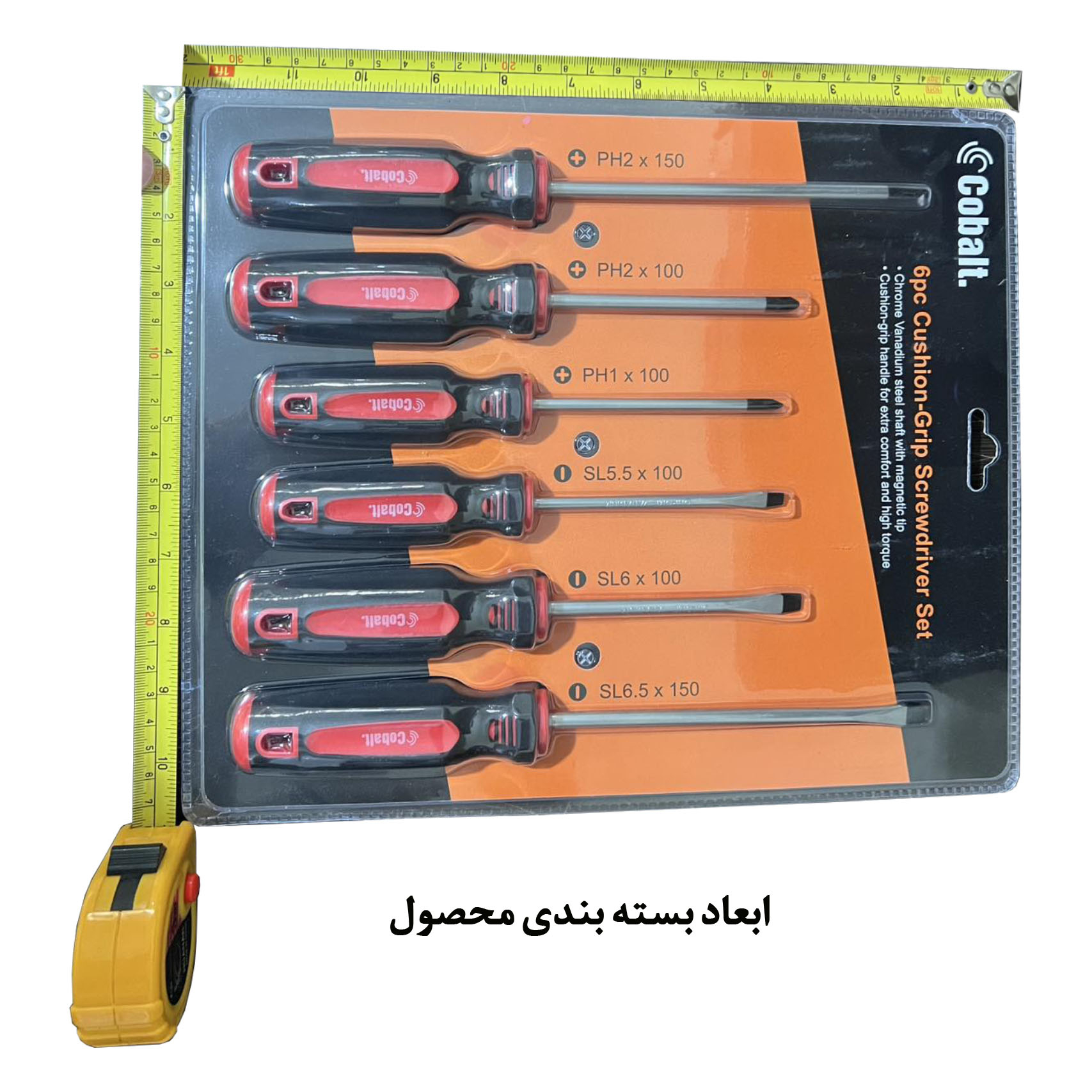 پیچ گوشتی کبالت مدل Cushion-Grip مجموعه 6 عددی