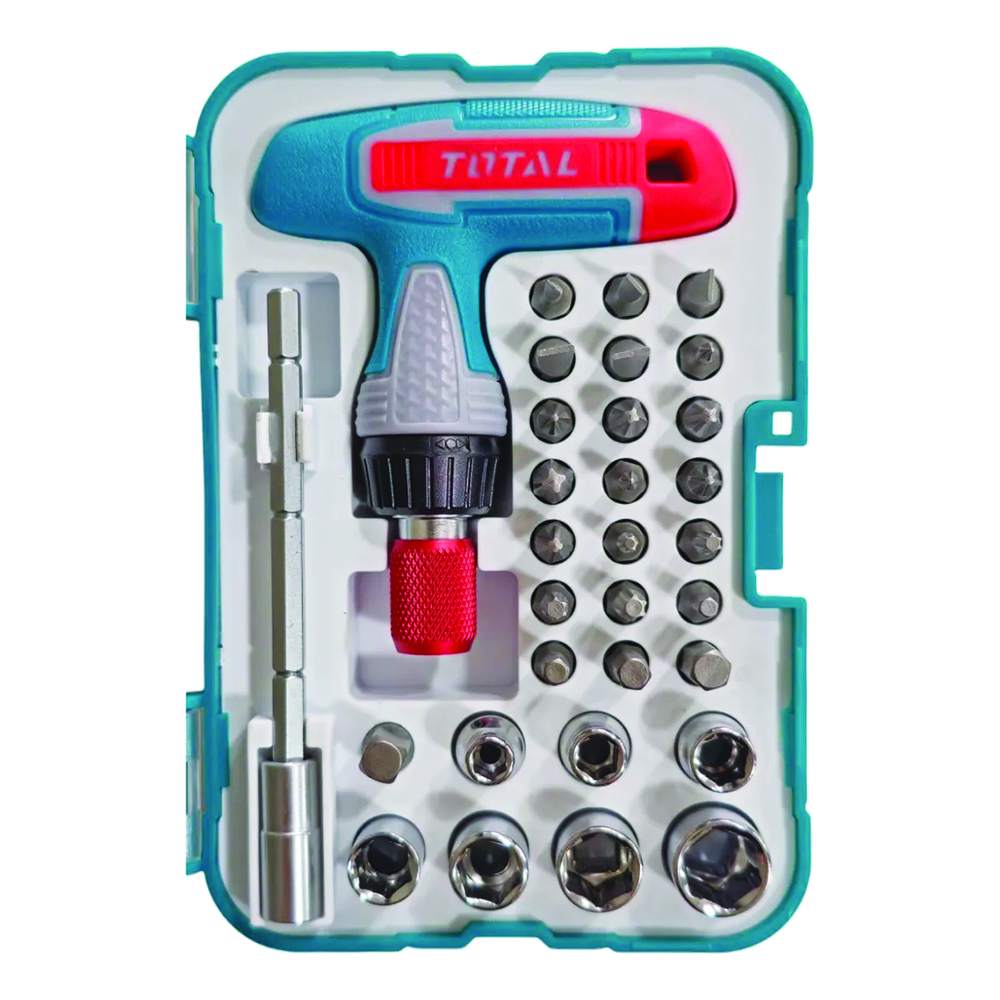 پیچ گوشتی و سری پیچ گوشتی و بکس توتال مدل TACSD-30316 مجموعه 31 عددی