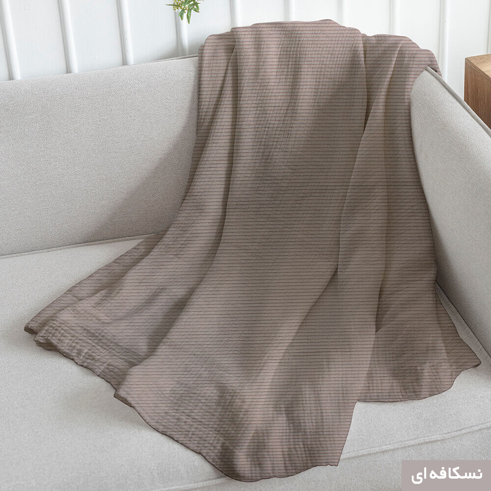 شال مبل شاران هوم مدل مخملی طرح راه راه سایز 450×170 سانتی متر